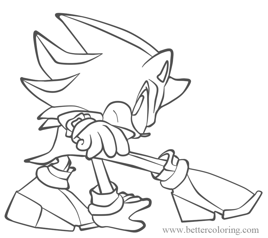 Free Video Game Shadow The Hedgehog Coloring Pages printable