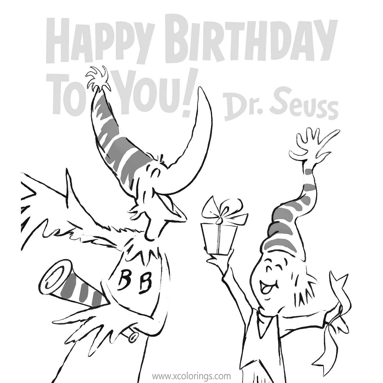 Happy Birthday To You Dr Seuss Coloring Pages Free Printable Coloring Pages